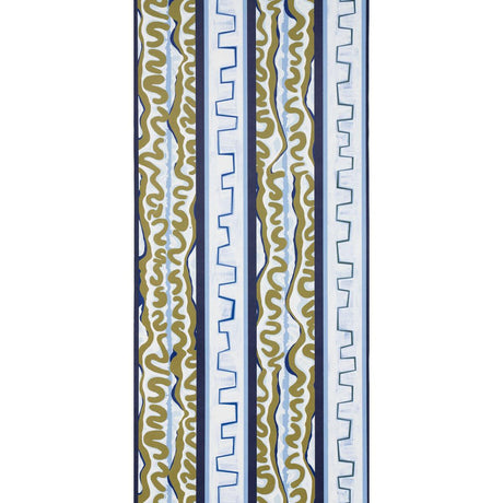 Schumacher Backdrop X Schumacher Night At The Opera Deep Blue & Olive Wallpaper