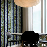 Schumacher Night At The Opera Deep Blue & Olive Wallpaper
