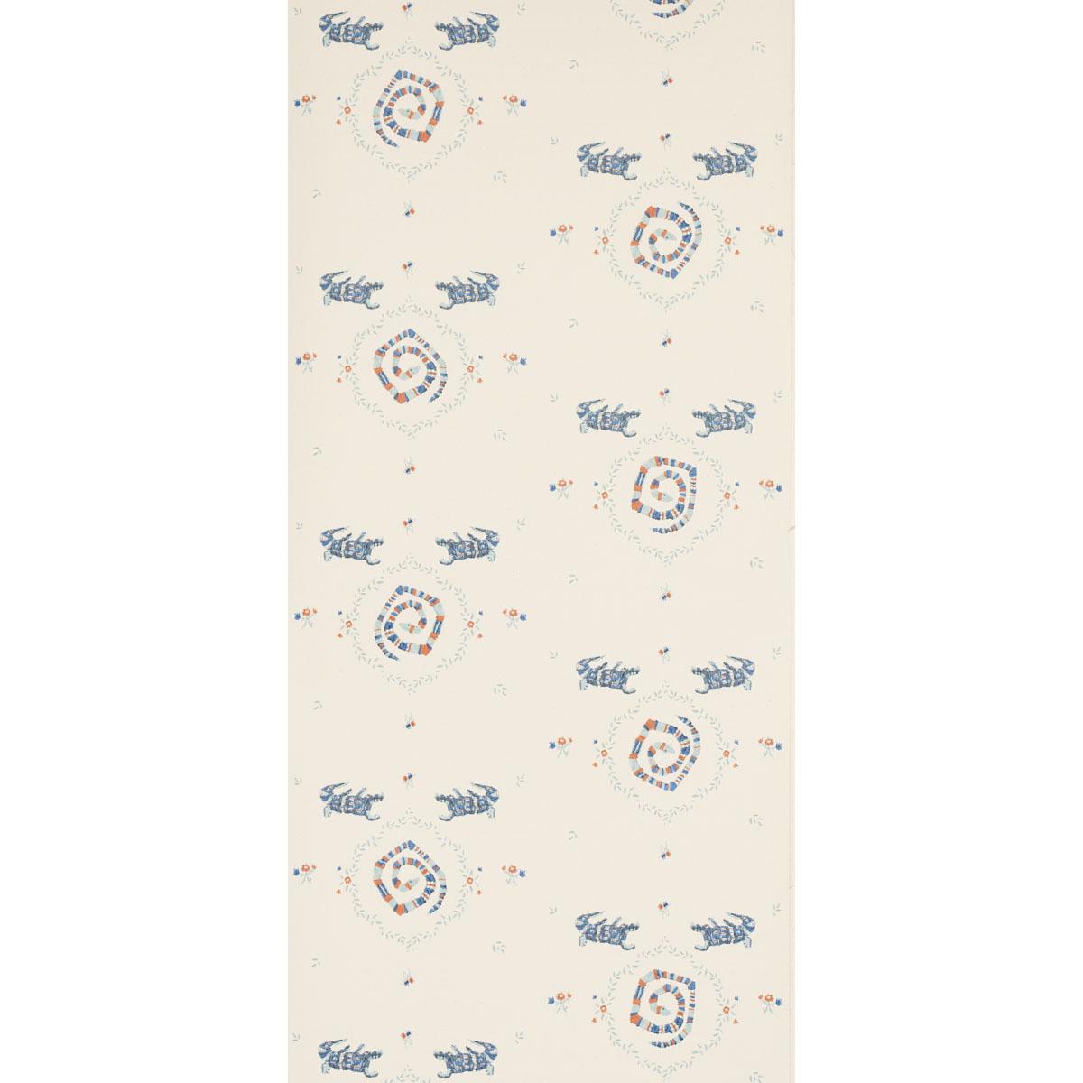 Schumacher Backdrop X Schumacher Reptilia Warm Blue Wallpaper
