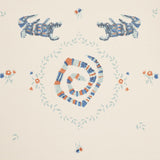 Schumacher Backdrop X Schumacher Reptilia Warm Blue Wallpaper