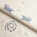 Schumacher Backdrop X Schumacher Reptilia Warm Blue Wallpaper