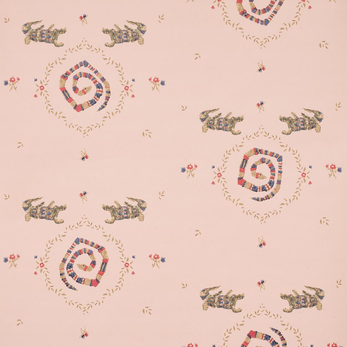 Schumacher Backdrop X Schumacher Reptilia Muted Pink Wallpaper