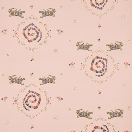 Schumacher Backdrop X Schumacher Reptilia Muted Pink Wallpaper