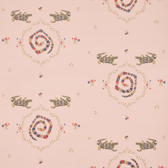 Schumacher Backdrop X Schumacher Reptilia Muted Pink Wallpaper