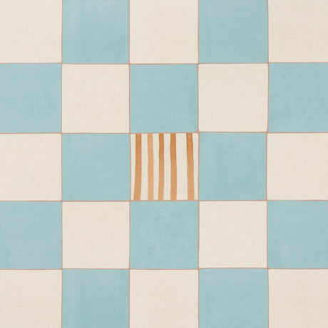 Schumacher Backdrop X Schumacher Gambit Panel Teal & Earthy Brown Wallpaper