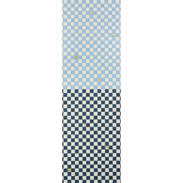 Schumacher Backdrop X Schumacher Gambit Panel Sky & Deep Navy Wallpaper