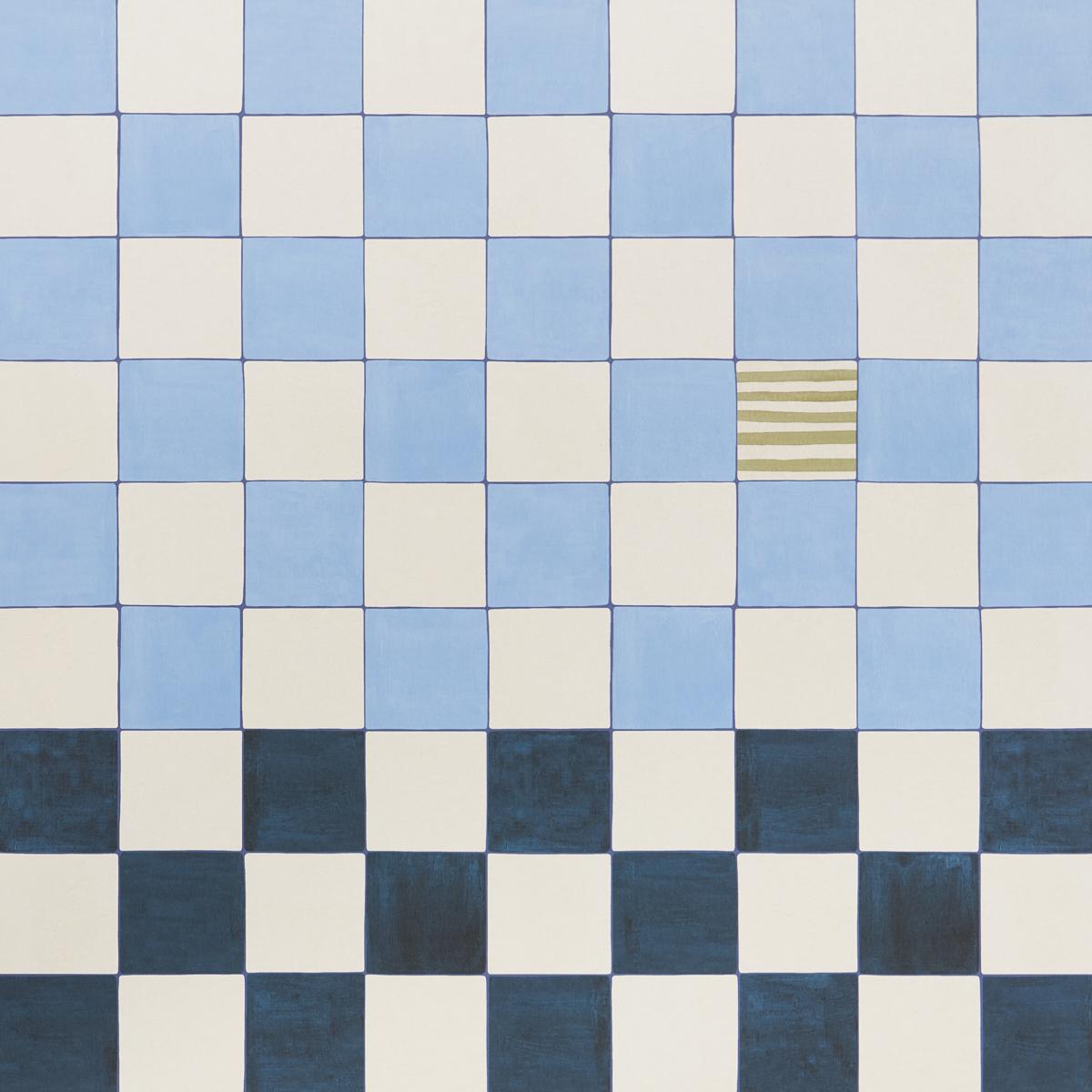 Schumacher Backdrop X Schumacher Gambit Panel Sky & Deep Navy Wallpaper