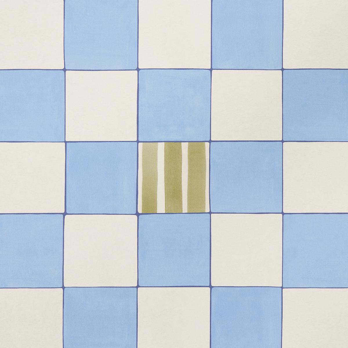 Schumacher Backdrop X Schumacher Gambit Panel Sky & Deep Navy Wallpaper