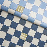 Schumacher Backdrop X Schumacher Gambit Panel Sky & Deep Navy Wallpaper