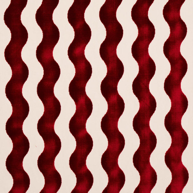 Schumacher The Wave Velvet Red Fabric