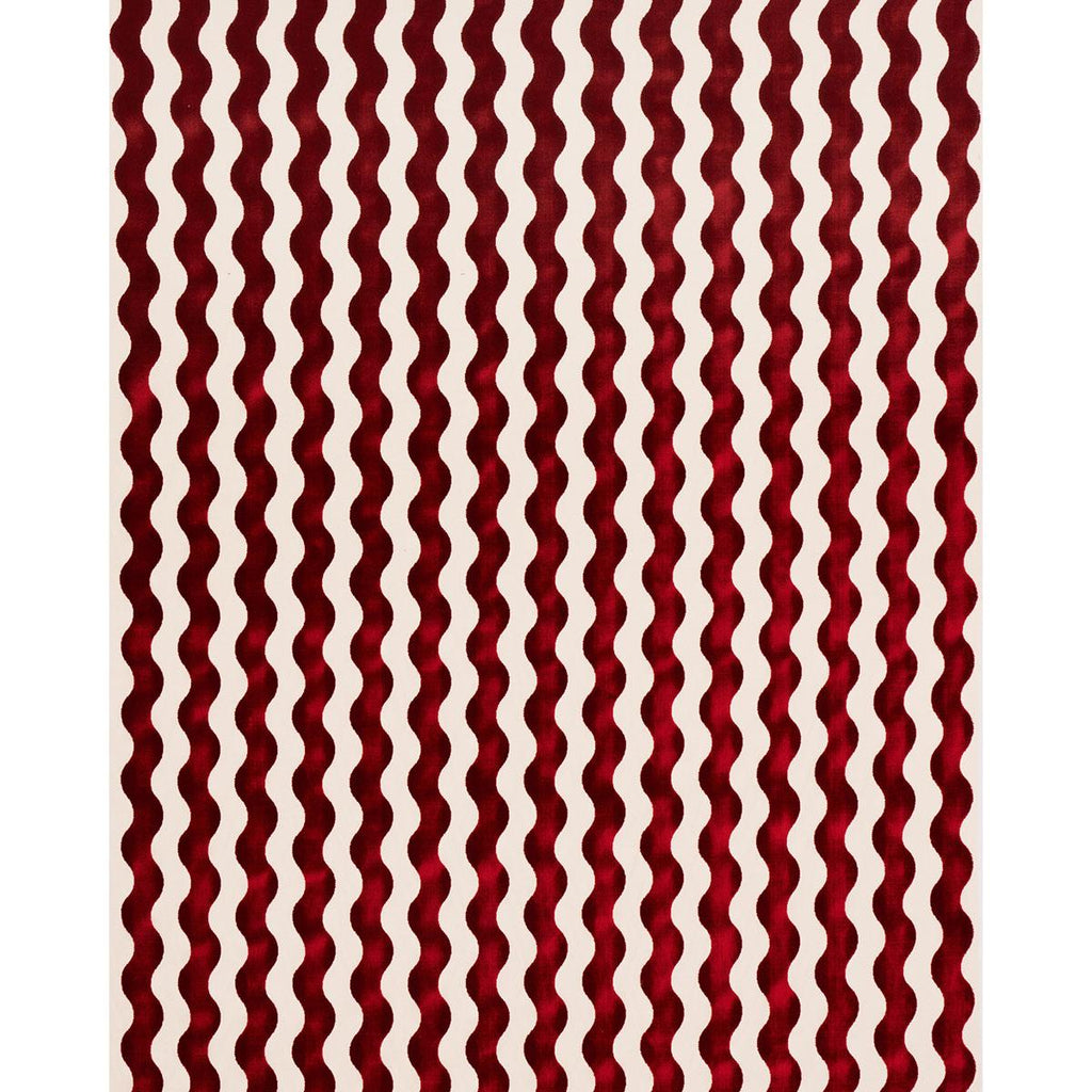Schumacher The Wave Velvet Red Fabric