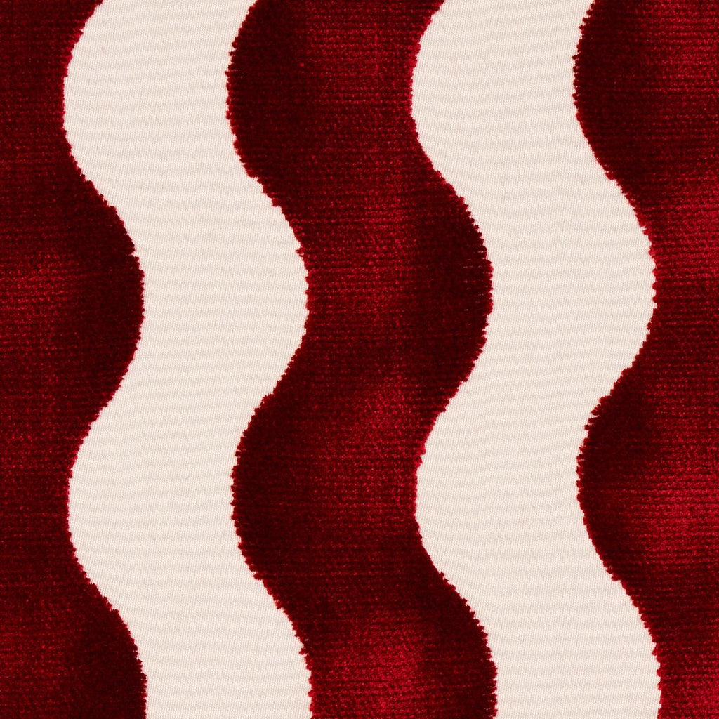Schumacher The Wave Velvet Red Fabric