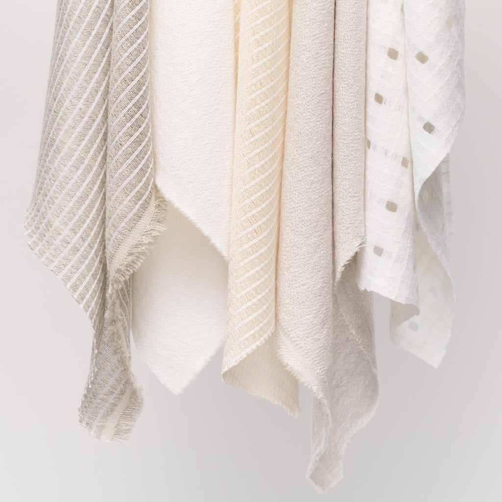 Schumacher Crepe Wool Linen Casement Ivory Fabric