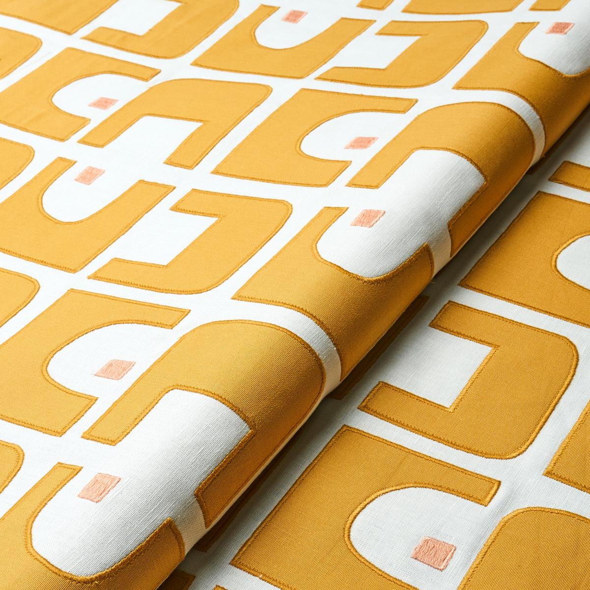 Schumacher Den Appliqu Ochre Fabric