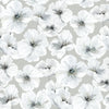Roommates Tamara Day Hawthorn Blossom Peel & Stick By Roommates Grey Wallpaper