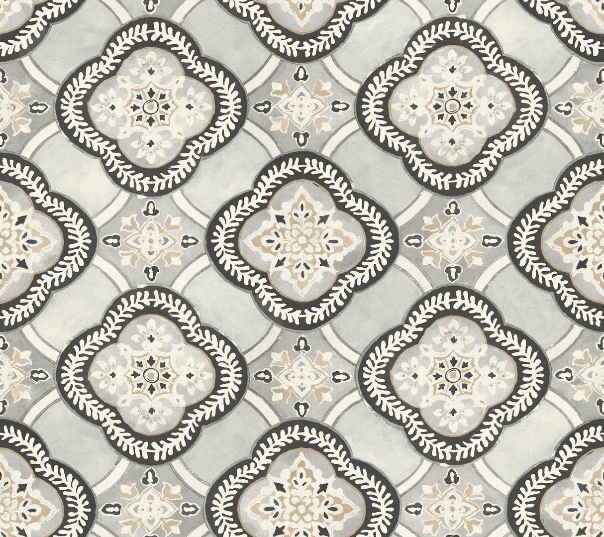 York Garden Trellis Onyx Black Wallpaper