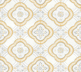 York Garden Trellis Ochre Yellow Wallpaper