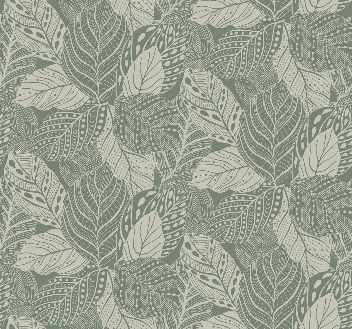 York Vinca Eucalyptus Green Wallpaper