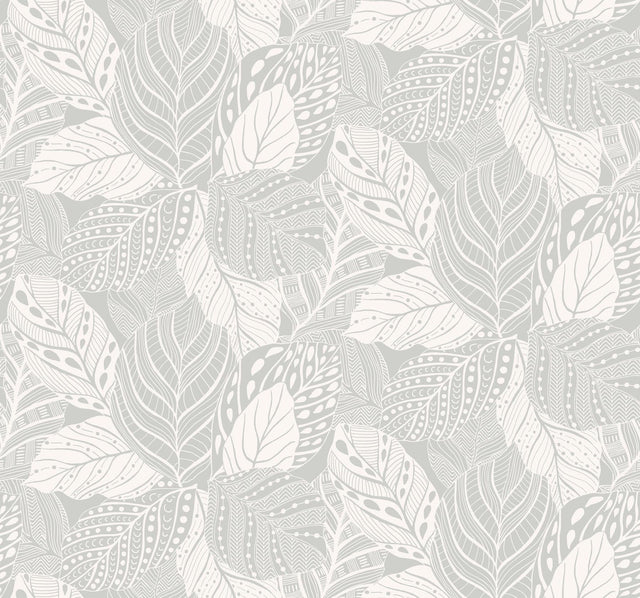 York Vinca Flint Grey Wallpaper
