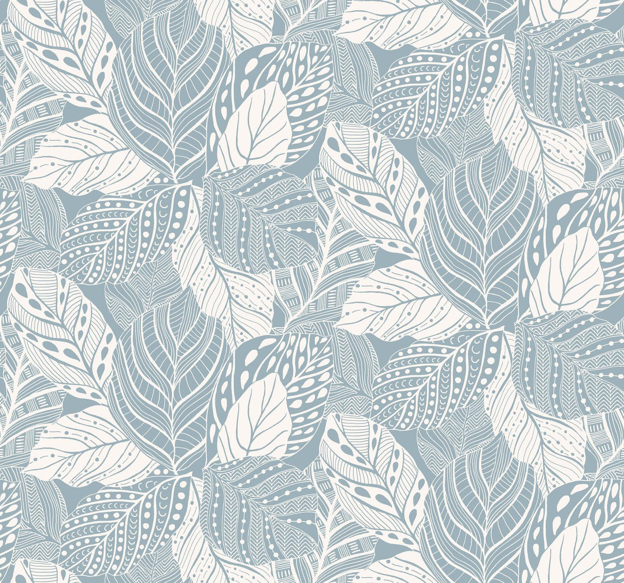 York Vinca Smokey Blue Blue Wallpaper