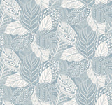 York Vinca Smokey Blue Blue Wallpaper