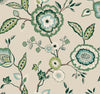 York Dahlia Blooms Gereen Wallpaper