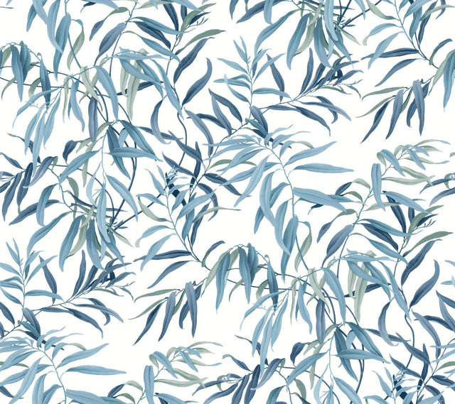 York Willow Grove Sky Blue Wallpaper