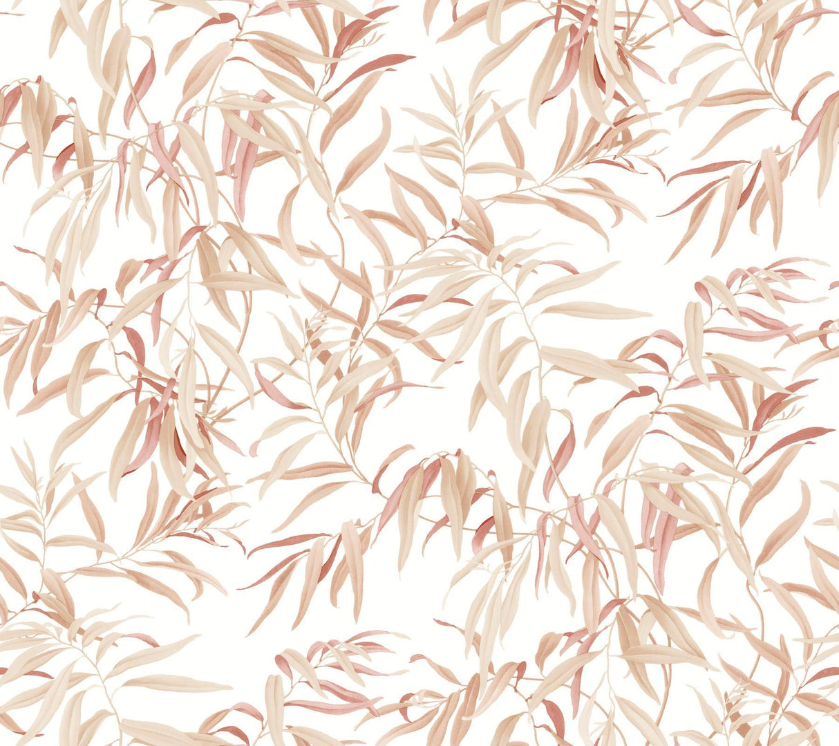 York Willow Grove Clay Pink Wallpaper