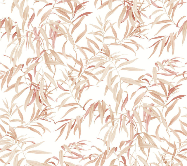 York Willow Grove Clay Pink Wallpaper