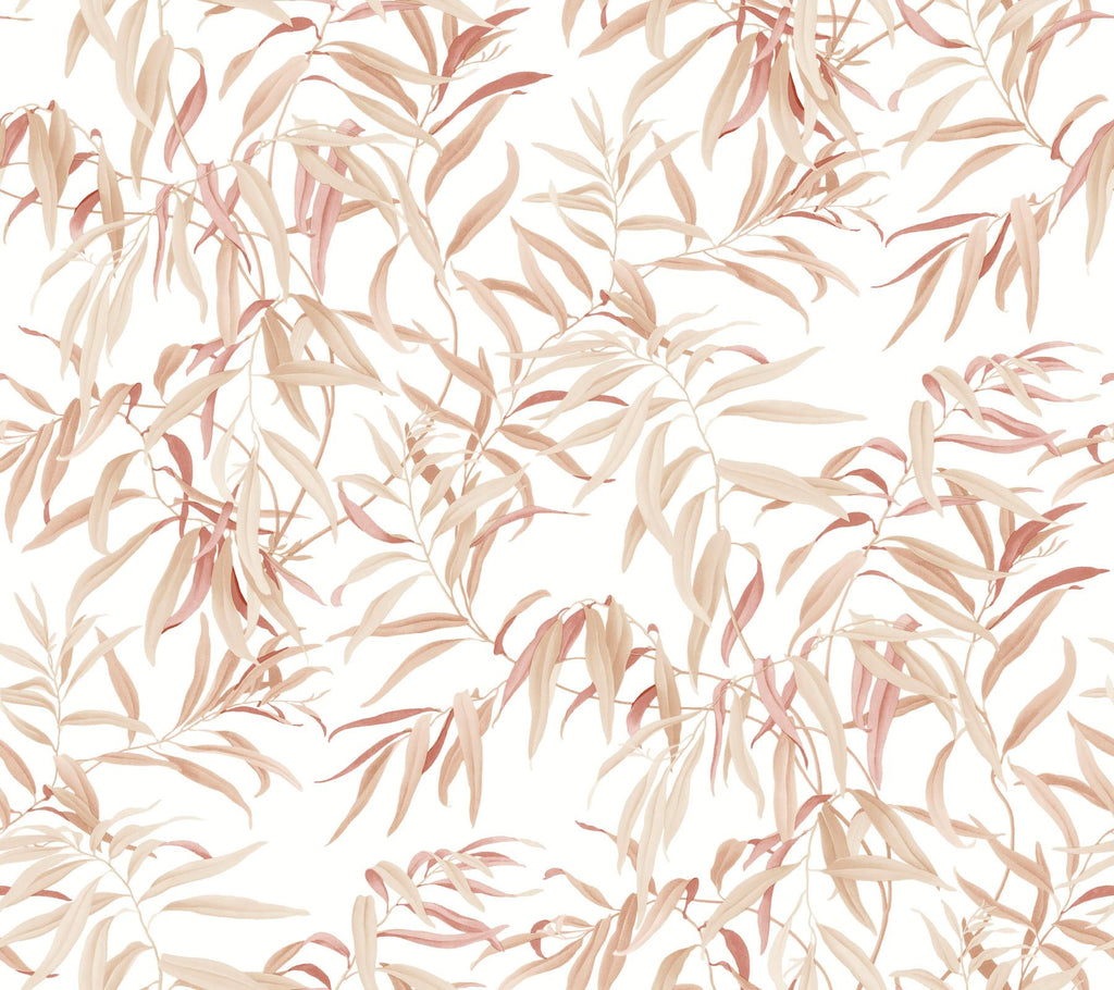 York Willow Grove Clay Pink Wallpaper