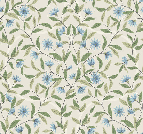 York Jasmine Cornflower Beige Wallpaper
