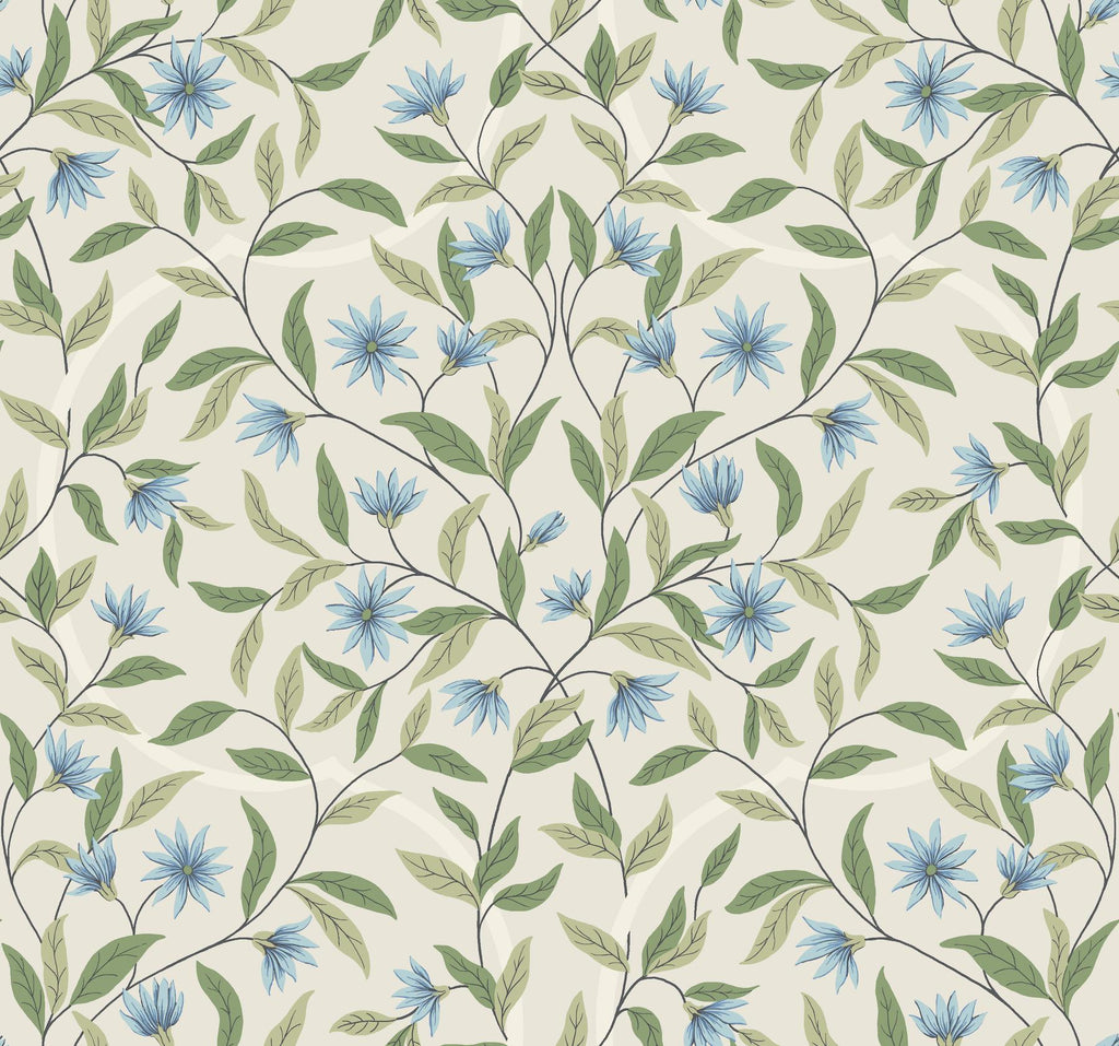 York Jasmine Cornflower Beige Wallpaper