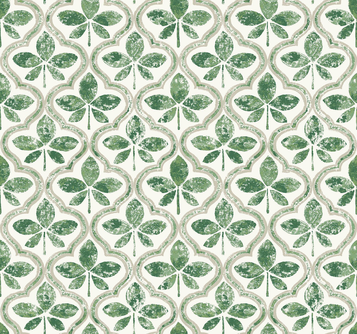 York Sevilla Clover Green Wallpaper