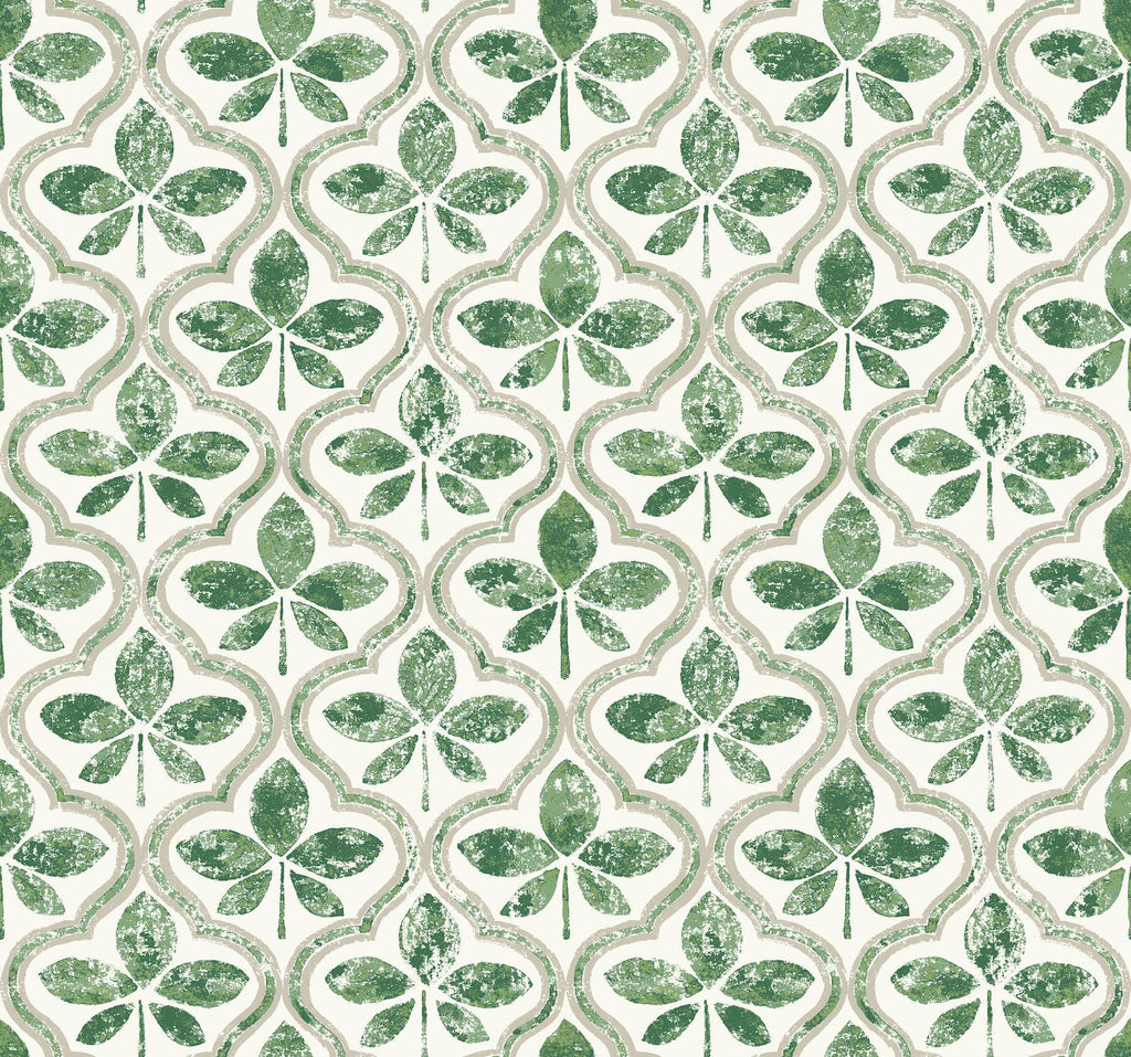 York Sevilla Clover Green Wallpaper