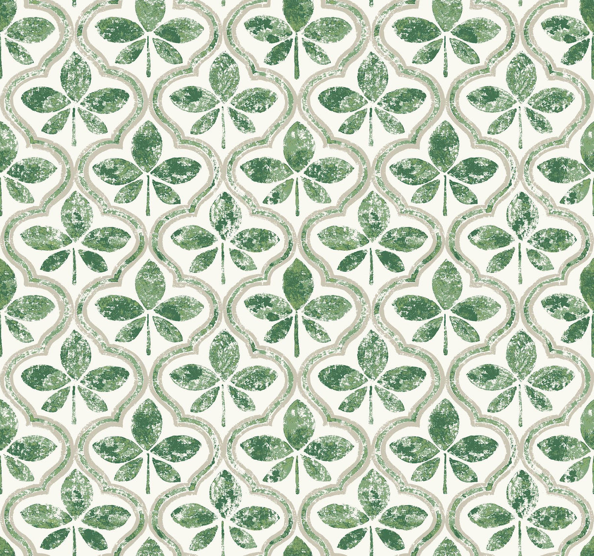 York Sevilla Clover Green Wallpaper