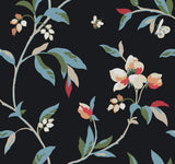 York Springtime Midnight/Multi Black Wallpaper