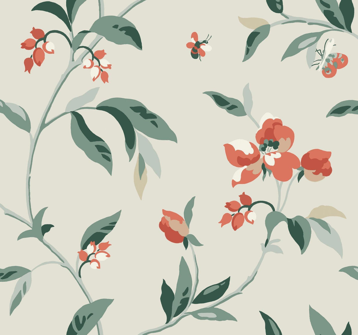 York Springtime Sand/Clay Beige Wallpaper