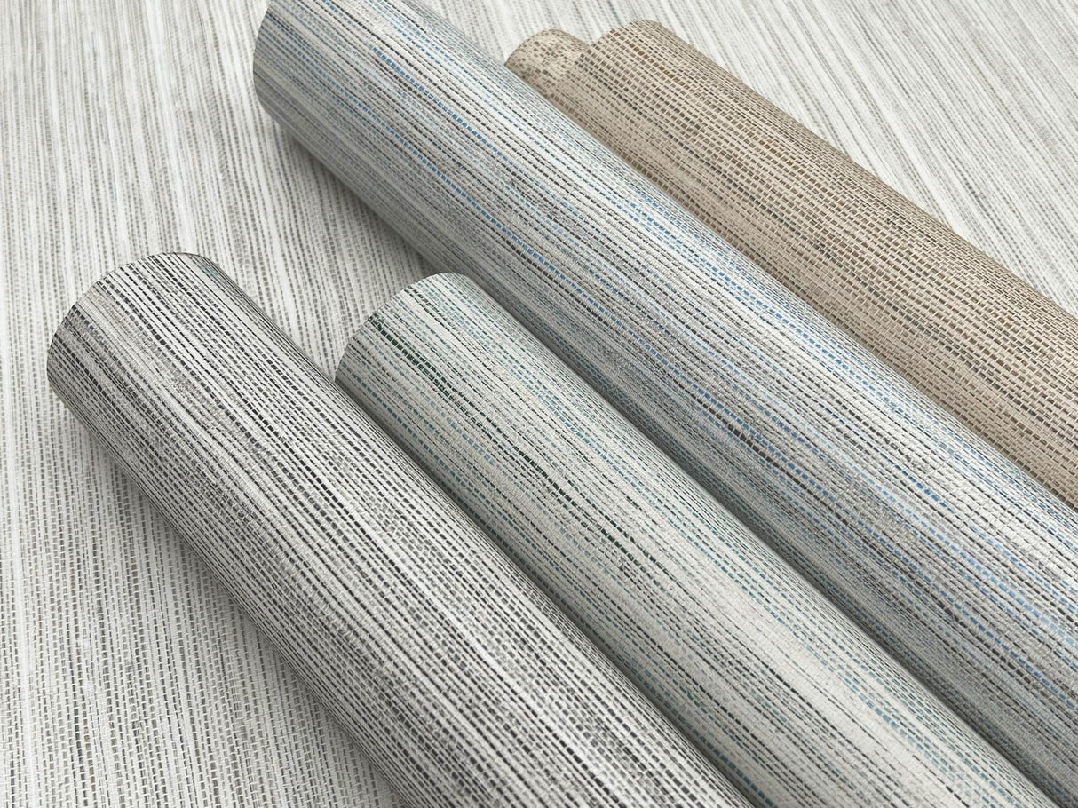 York Fountain Grass Smokey Blue Blue Wallpaper