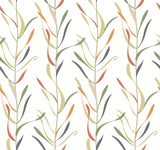 York Chloe Vine Sienna Orange/Green Wallpaper