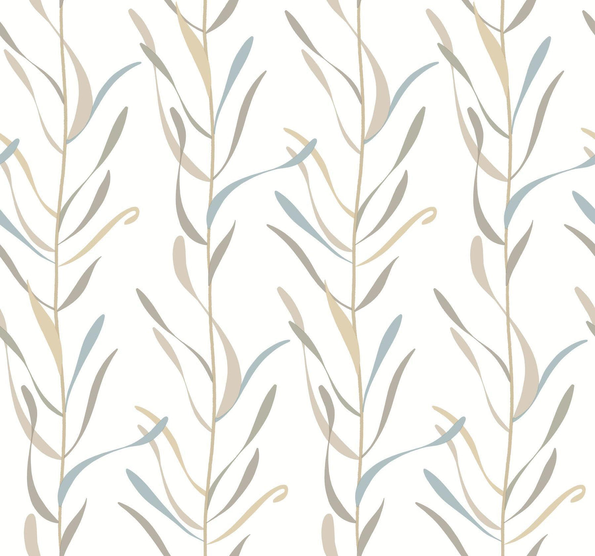 York Chloe Vine River Rock Beige Wallpaper