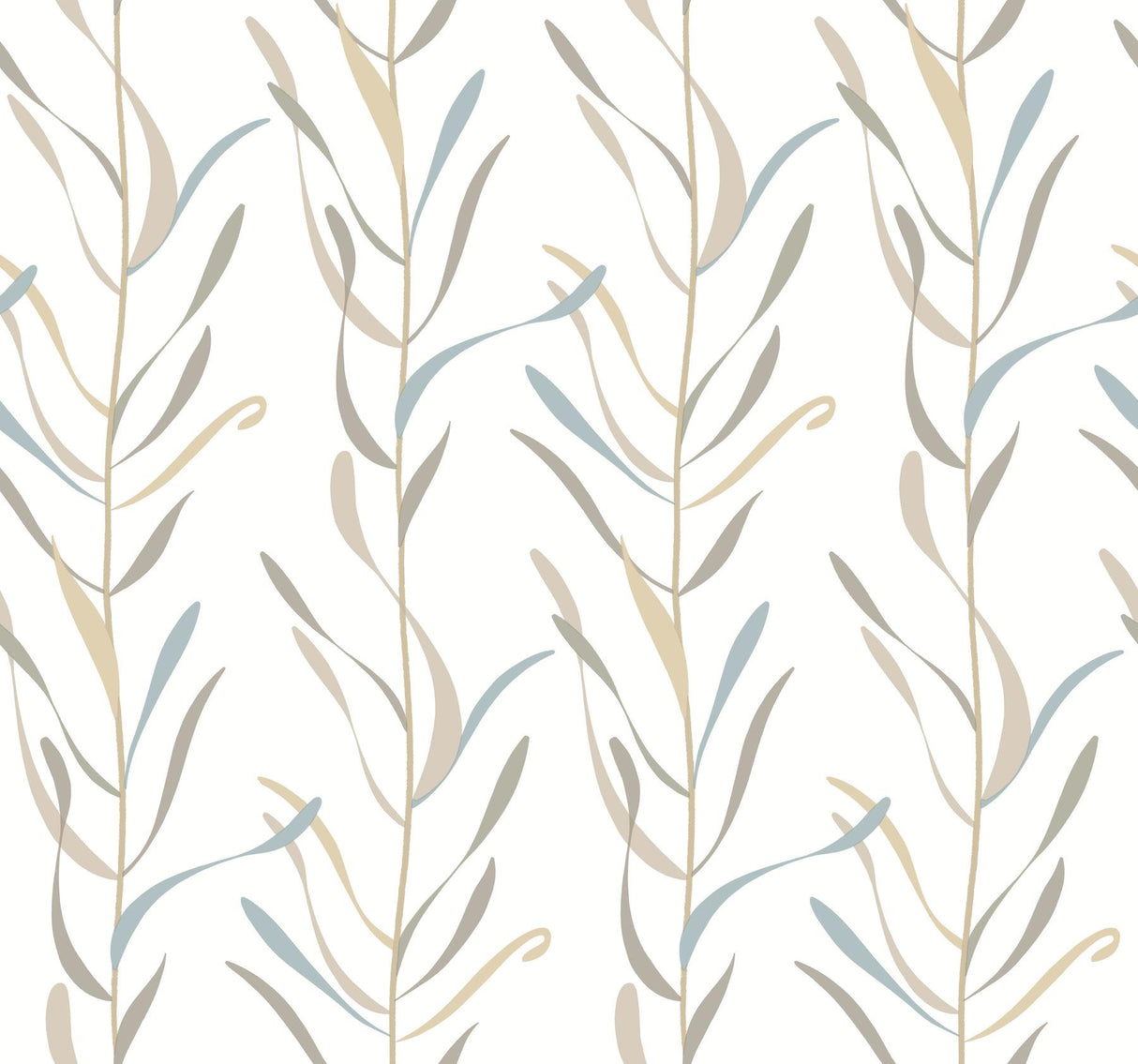 York Chloe Vine River Rock Beige/Grey Wallpaper