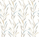 York Chloe Vine River Rock Beige/Grey Wallpaper