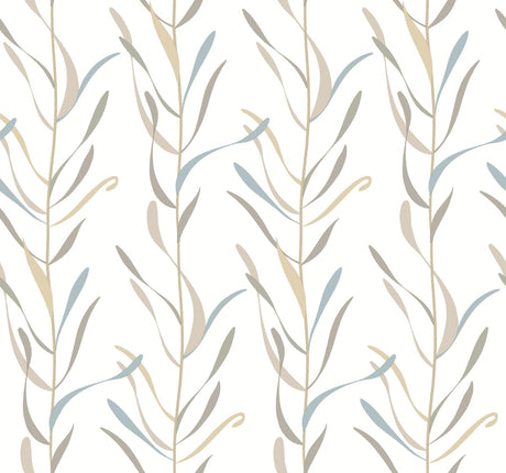 York Chloe Vine River Rock Beige/Grey Wallpaper