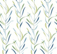 York Chloe Vine Peacock Blue Wallpaper