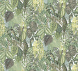 York Greenery Mural Cotton Wall Mural Green Wallpaper