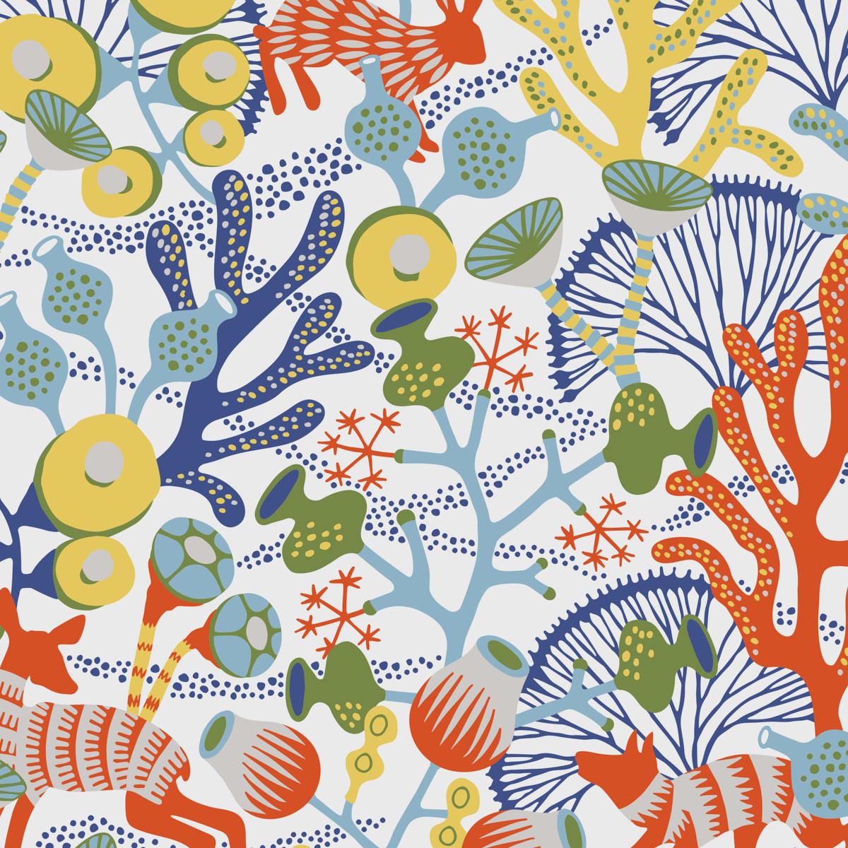 Borastapeter Korallng Ivory Multi Wallpaper