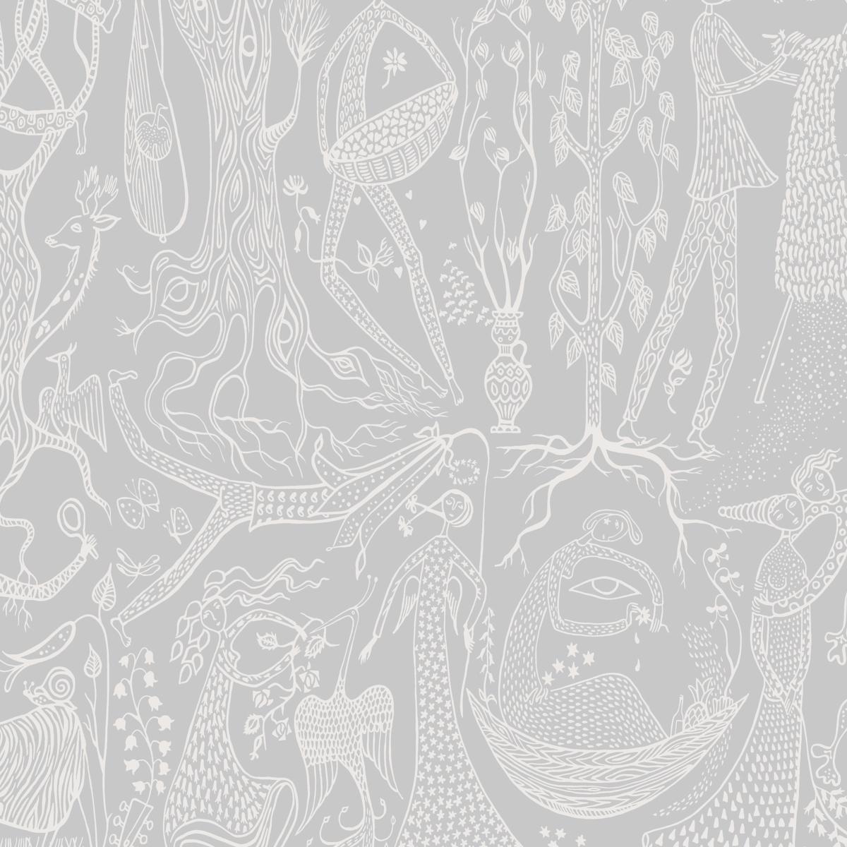 Borastapeter Poème D'Amour Grey Wallpaper