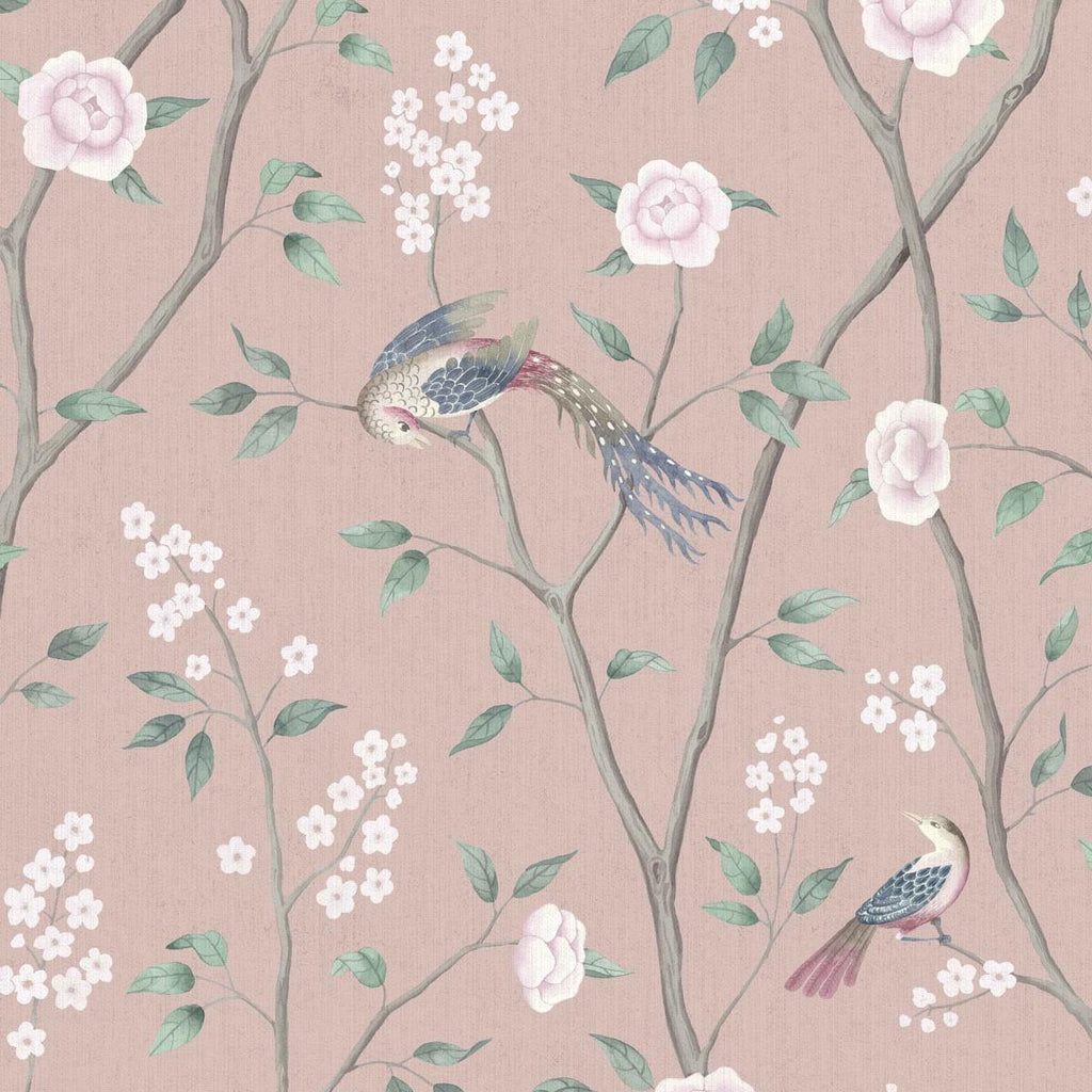 Borastapeter Paradise Birds Blush Shimmer Wallpaper