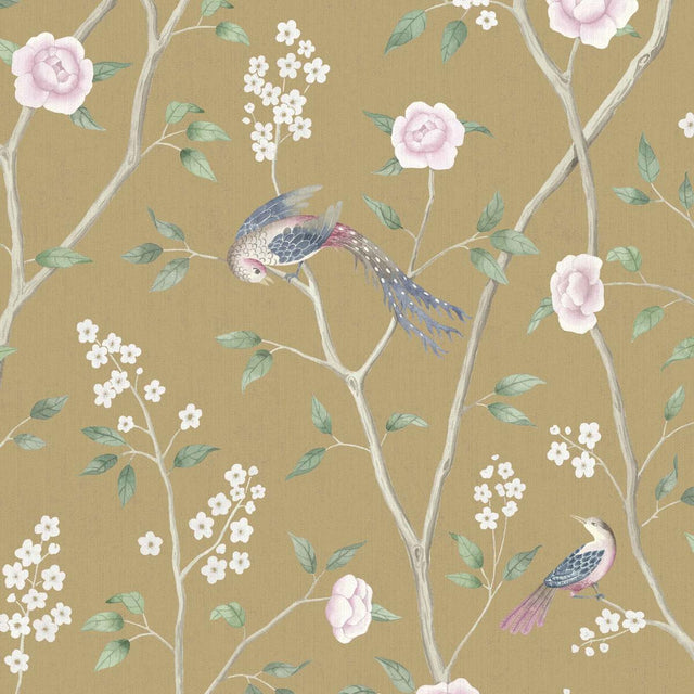 Borastapeter Paradise Birds Gold Wallpaper
