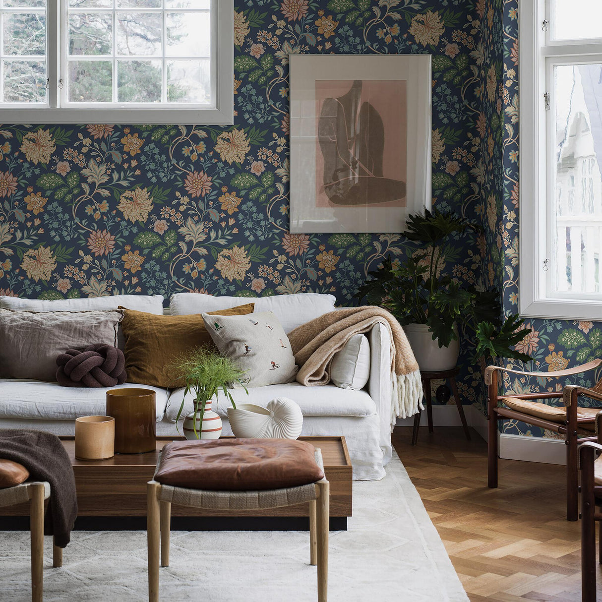 Borastapeter Alicia Navy Wallpaper